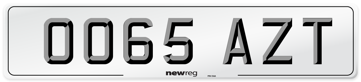 OO65 AZT Number Plate from New Reg